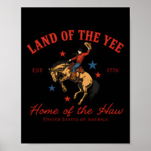 Country Cowboy Rodeo Patriotisches USA Western Lan Poster