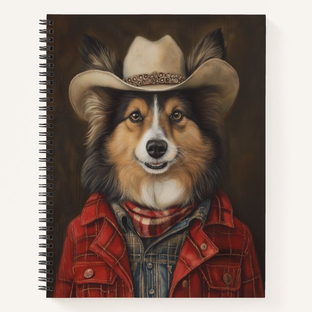 Country Cowboy Shetland Sheepdog | Sheltie Notizbuch (Vorderseite)