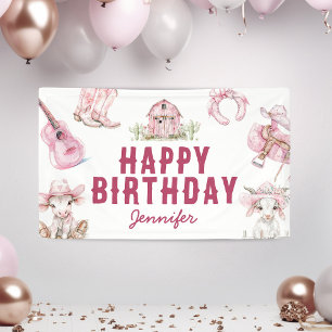 Country Cowgirl Alles Gute zum Geburtstag Banner