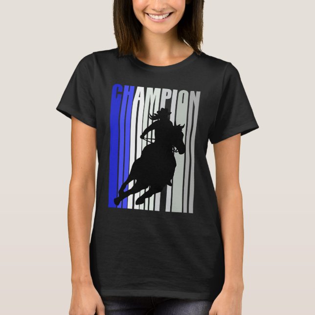 Country Cowgirl Champion Horse Riding Barrel Racin T-Shirt (Vorderseite)