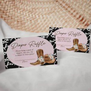 Country Cowgirl Diaper Raffelkarten Begleitkarte