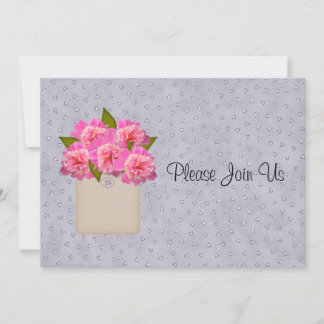 Country Crock of Peonies Wedding Einladung