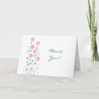 Country Daisies einfache handgezeichnete Blume Hoc Dankeskarte
