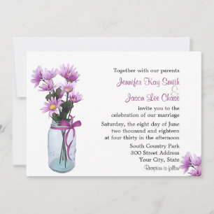 Country Daisies Mason Jar - Einladung zur Hochzeit