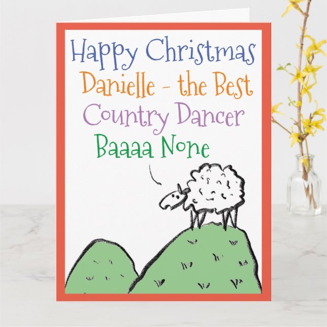 Country Dancer Happy Christmas Card Karte (Gelbe Blume)