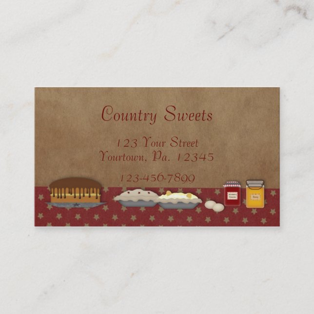 Country Desserts Business Card Visitenkarte (Vorderseite)