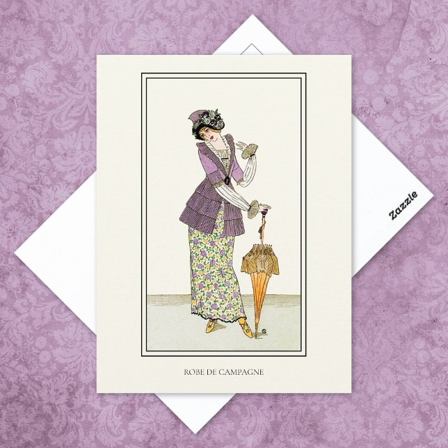 Country Dress French Journal des Dames Postkarte (Von Creator hochgeladen)
