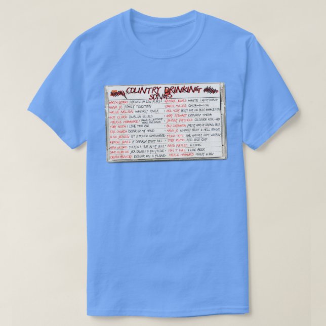 Country Drink Songs Cassette Mix Tape T-Shirt (Design vorne)