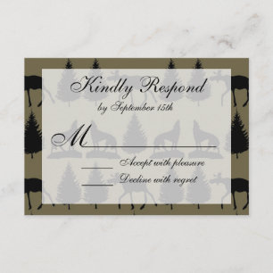 Country Elve Wildlife Wedding RSVP Cards