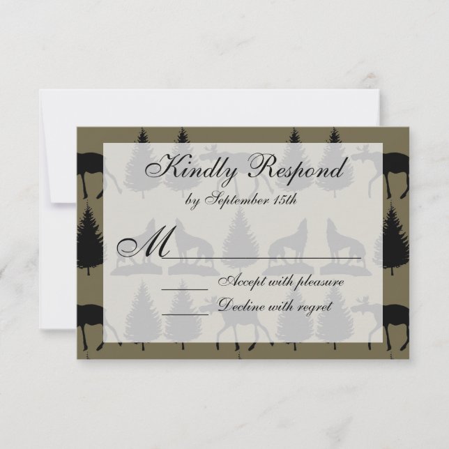 Country Elve Wildlife Wedding RSVP Cards (Vorderseite)