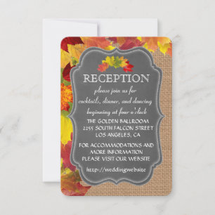 Country Fall Burlap Hochzeitsempfehlung Einladung