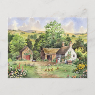 "Country Farm" - idyllische Landschaft Postkarte