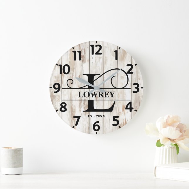 Country Farm L Monogram Große Wanduhr (Zuhause)