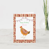 Country Farm Style Niedliches Huhn Custom Geburtst