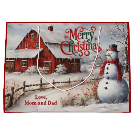 Country Farmhouse Christmas Große Geschenktüte