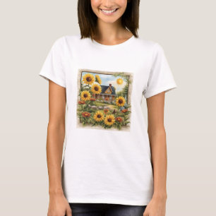 Country Farmhouse Dreamy Golden Sonnenblumen T-Shirt