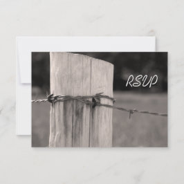 Country Fence Post Country Ranch Wedding RSVP Card Karte