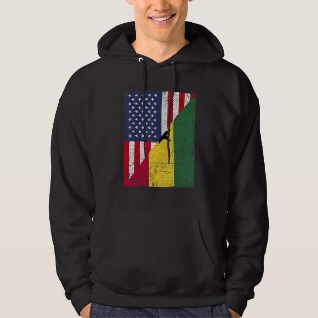 Country Flag Design  Half USA Half Ghana Hoodie (Vorderseite)