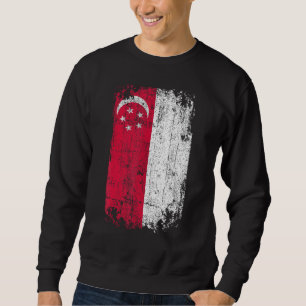 Country Flag Souvenir Grunge Flag Singapur Sweatshirt