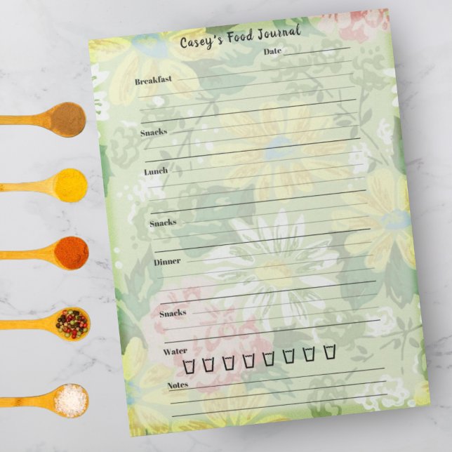 Country Floral Food Journal - Trendy Meal Taary Notizblock (Von Creator hochgeladen)