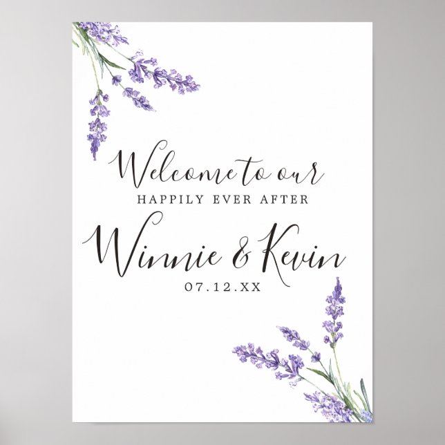 Country floral, Lavender Wedding Poster (Vorne)