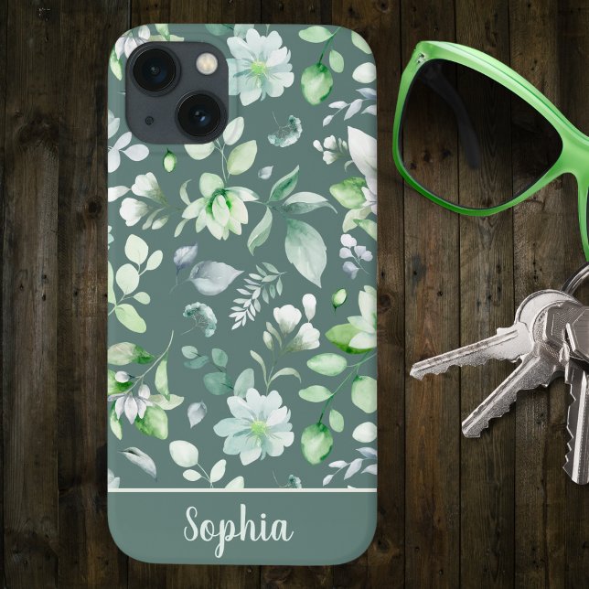 Country Floral Sage Green Signature Case-Mate iPhone Hülle (Von Creator hochgeladen)