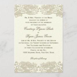 Country Floral Vintag Lace Design Hochzeit Einladung