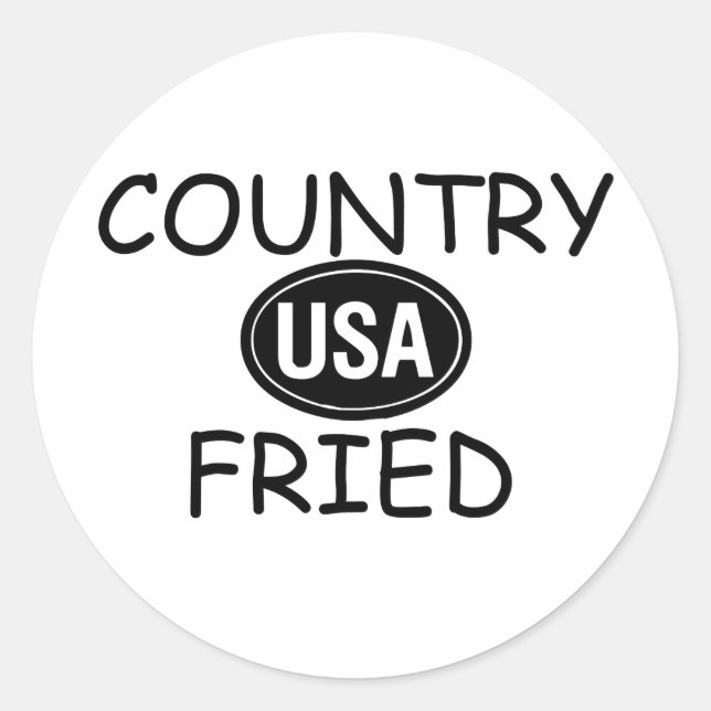Country Fried Runder Aufkleber (Vorderseite)