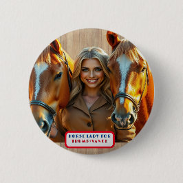 Country Gals Horse Lady für Trump/Vance Button