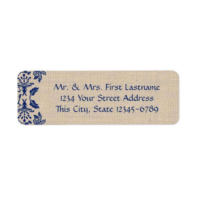 Country Garden Damask Blue und Burlap (Vorne)