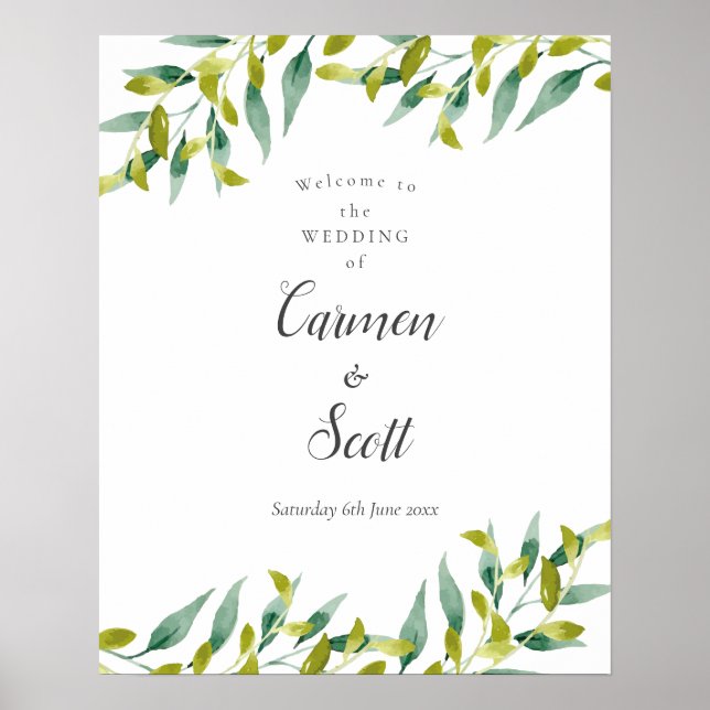 Country Garden Eucalyptus Greenerity Wedding Willk Poster (Vorne)