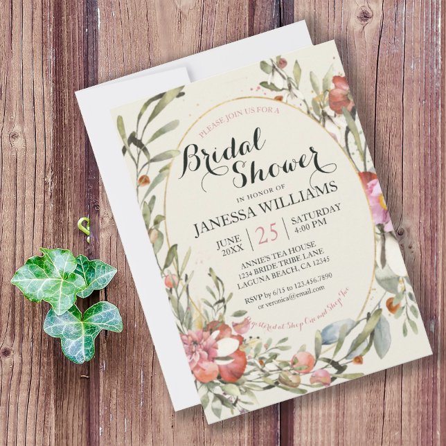 Country Garden Floral Bridal Shower Invitation  Einladung (PRETTY COUNTRY GARDEN FLORAL BRIDAL SHOWER INVITATION
)