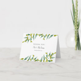 Country Garden Greenery Wedding Thank You Karte