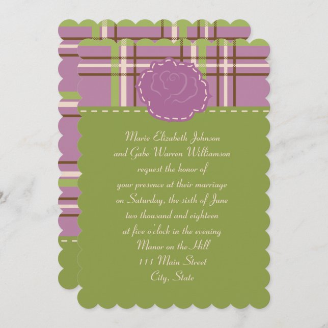 Country Garden Hochzeit Einladung (Vorne/Hinten)