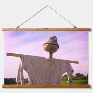 Country Garden Scarecrow Wandteppich Mit Holzrahmen