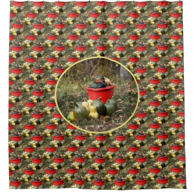 Country Garden Squash Art Duschvorhang (Vorderseite)