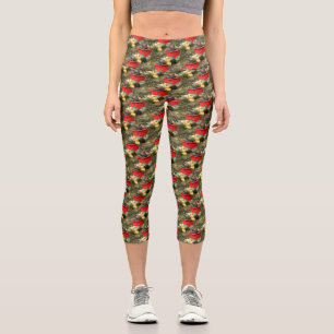 Country Garden Squash Nattern Muster Capri Leggings