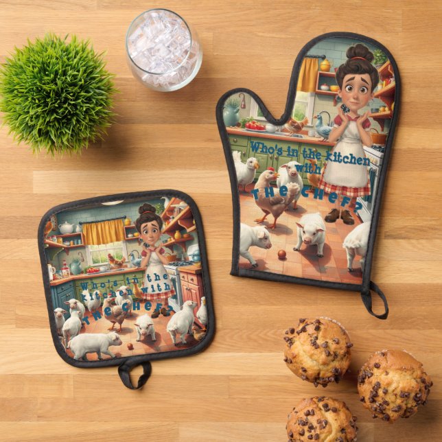 Country gemütlich ofenhandschuh & Topflappen-Set (Oben Unten)