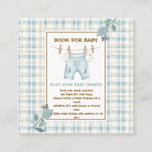 Country Gingham Blue Jean Baby Showbuchanfrage Begleitkarte