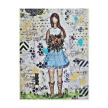 Country Girl. Originale Mixed Media Art