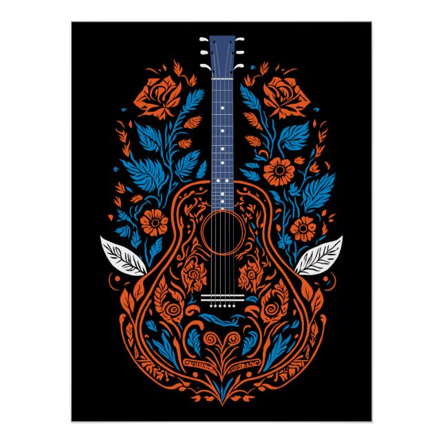 Country Gitarre Art Poster (Vorderseite)