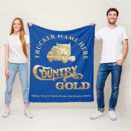 Country Gold Personalisiert Trucker Geschenk Fleecedecke