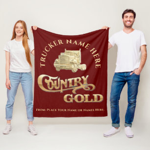 Country Gold Personalisiertes LKW-Fahrer-Geschenk Fleecedecke