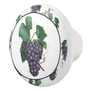 Country Grapes Obstknopf Keramik Keramikknauf