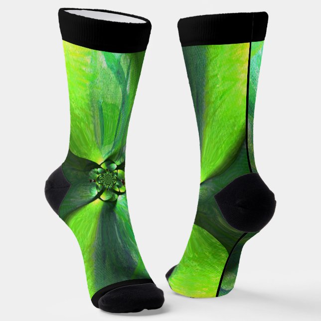Country Green Leaf Fox Modern Socken (Gewinkelt)