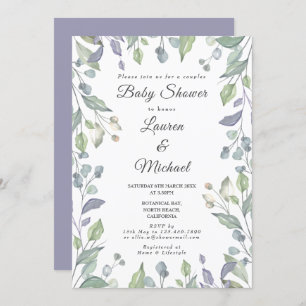 Country Greenery Couples Kinderdusche Einladung