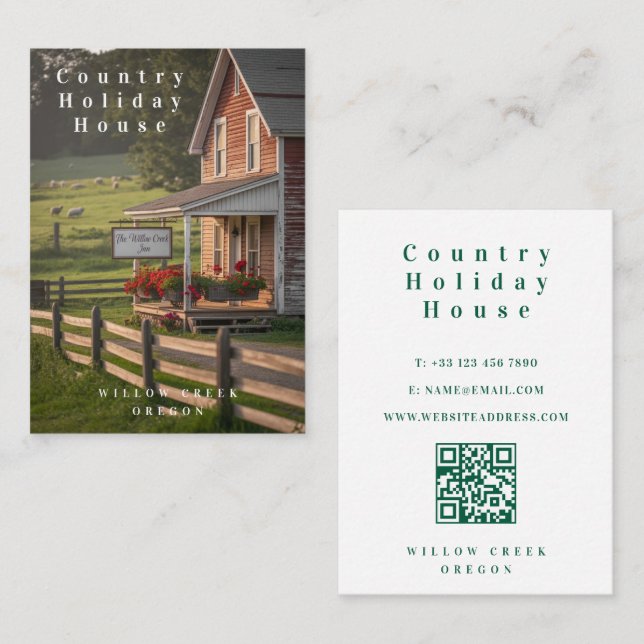 Country Guest House Business Card Visitenkarte (Vorne/Hinten)