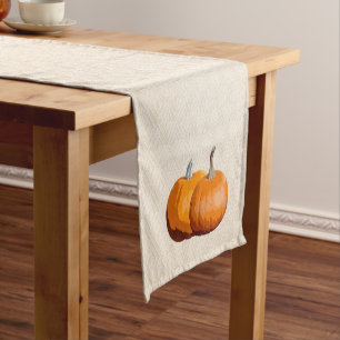 Country Harvest Pumpkins Imitats Fabric Kurzer Tischläufer