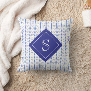 Country Heart Stripes Muster Monogramm Kissen