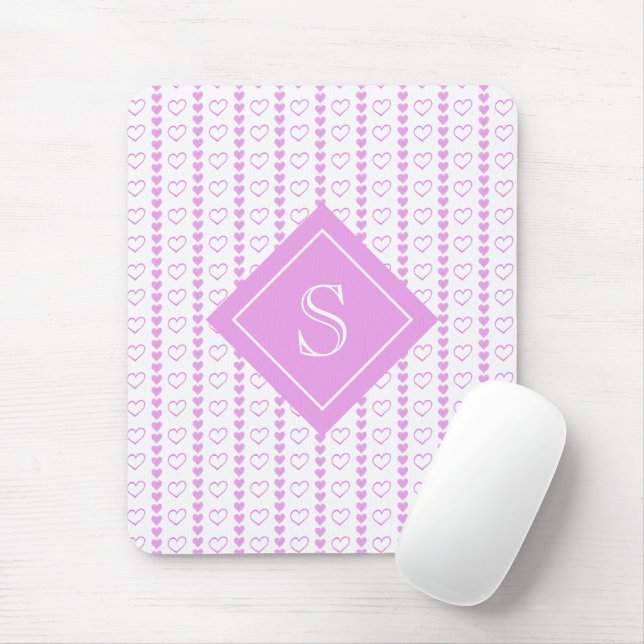 Country Heart Stripes Muster Monogramm Mousepad (Mit Mouse)